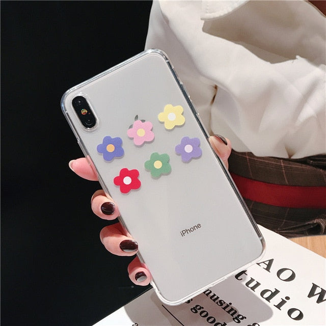 Lovebay Soft Clear Phone Cases For iphone X XS Max XR 6 6S 7 8 Plus Case Floral Love Heart Transparent Silicone Back Case Cover