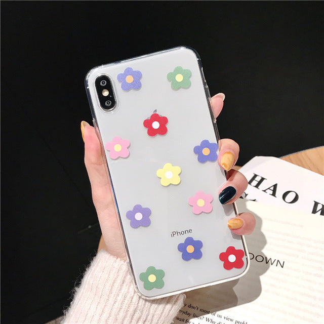 Lovebay Soft Clear Phone Cases For iphone X XS Max XR 6 6S 7 8 Plus Case Floral Love Heart Transparent Silicone Back Case Cover