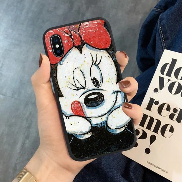 Luxury Cute Protect Soft TPU Case For iPhone 6S 8 7 6 S Plus Matte Back Coque For iPhone X XS Max XR Cartoon Phone Cases Capas
