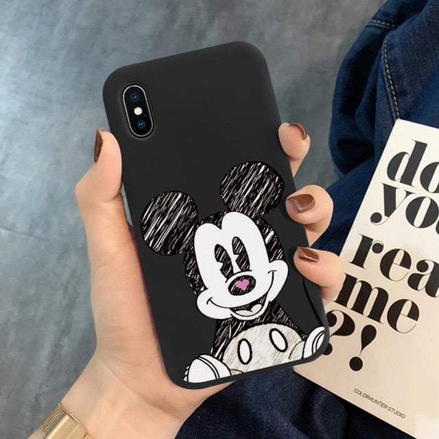 Luxury Cute Protect Soft TPU Case For iPhone 6S 8 7 6 S Plus Matte Back Coque For iPhone X XS Max XR Cartoon Phone Cases Capas