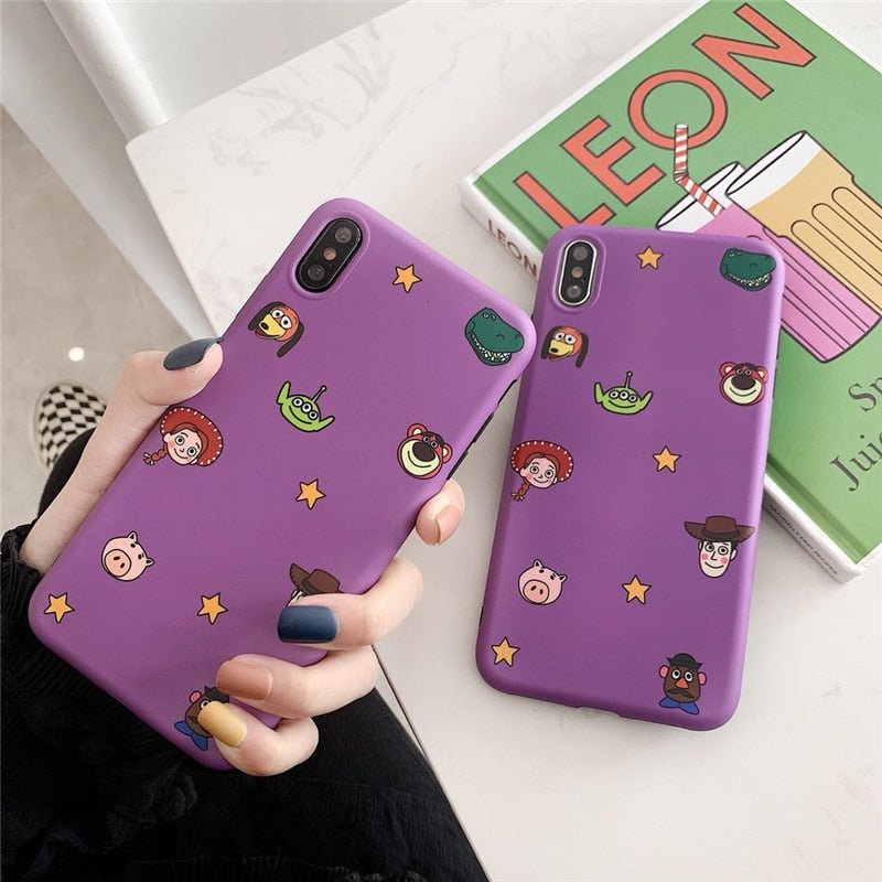 WTSZKL purple cartoon cute Toy Story mobile phone case for iphoneX XR 8 7 6 6S Plus drop protection cover for iphone XS Max