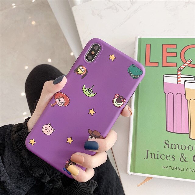 WTSZKL purple cartoon cute Toy Story mobile phone case for iphoneX XR 8 7 6 6S Plus drop protection cover for iphone XS Max