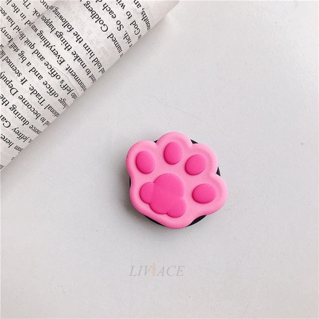 3D cartoon fold finger grip mobile phone holder for iphone samsung xiaomi huawei case cute silicone holder stand bracket