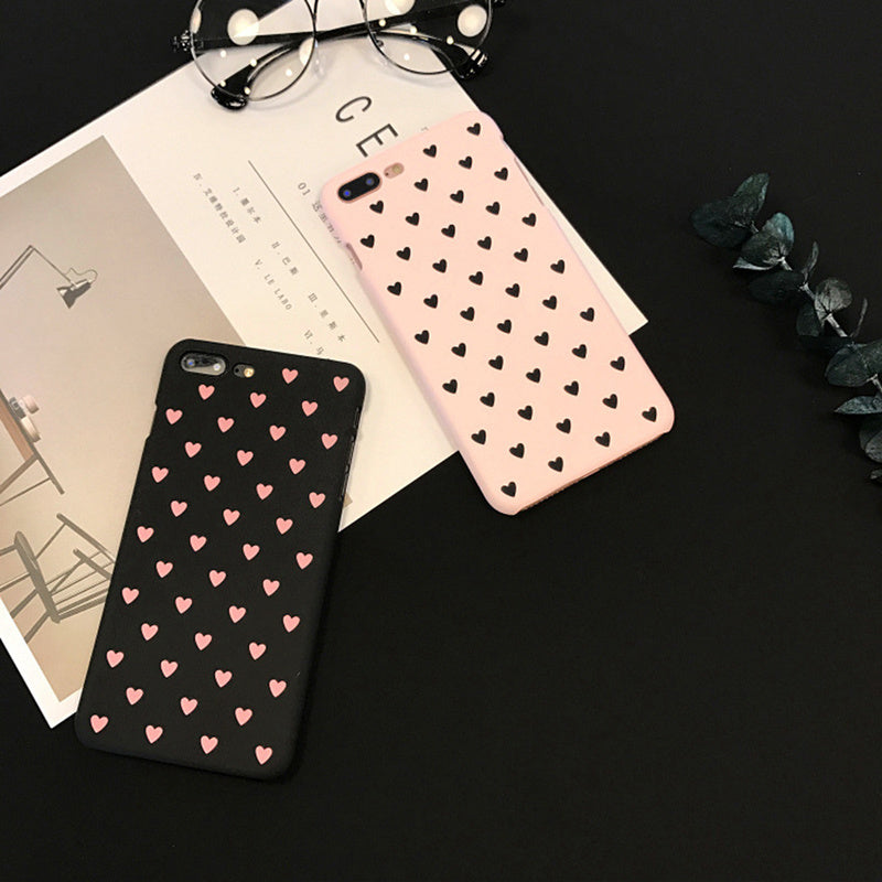 Heart Phone Case for Iphone 7 7Plus 6 6s 6Plus 6sPlus X XR Xs Max 8 8Plus 5 5s SE Mobile Phone Case Frosted Hard Shell Female