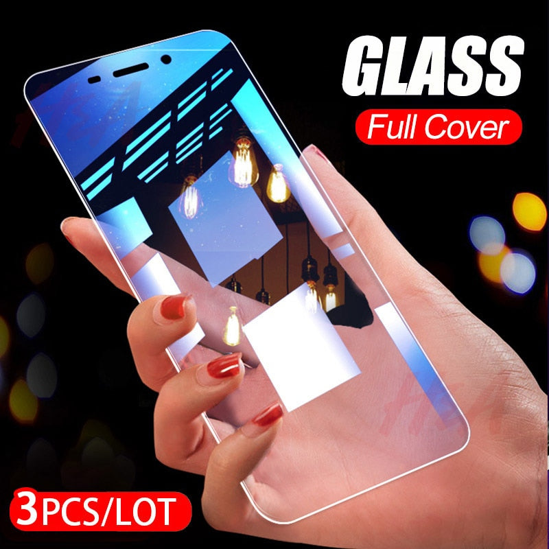 H&A 3Pcs Protective Glass for Samsung Galaxy J4 J6 A6 A8 Plus 2018 A7 A9 2018 Screen Protector 9H 2.5D Tempered Glass J6 A7 2018
