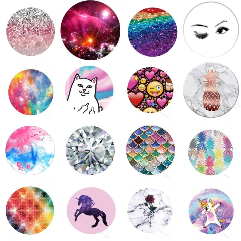 Original  Unicorn Colored Phone Holder Foldable Tablet  Stand Socket and Finger Fit Easy Grip Universal for iPhone 8 7 Plus