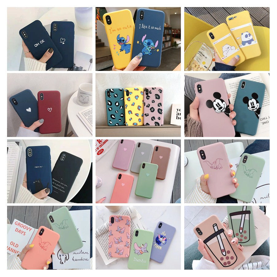 Silicon stitch Funda For Iphone 7Plus 8plus TPU Soft Phone Case Cover for iPhone 8 7 Plus 6 6S X XS MAX SE XR 10 Cover Coque