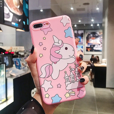 Cartoon Silicon Phone Case For Etui iPhone 7 8 Plus XS Max XR Cute Unicorn Case For iPhone X 8 7 6 6S Plus Soft TPU Cover Coque