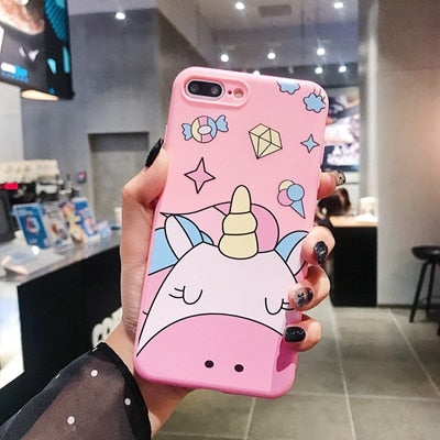 Cartoon Silicon Phone Case For Etui iPhone 7 8 Plus XS Max XR Cute Unicorn Case For iPhone X 8 7 6 6S Plus Soft TPU Cover Coque