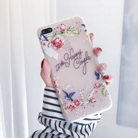 Flower Floral Case For iPhone X XR XS Max 6 6s 7 8 Plus 7Plus 5 5s SE Phone Cases Soft TPU Back Cover For iPhone 7 Coque