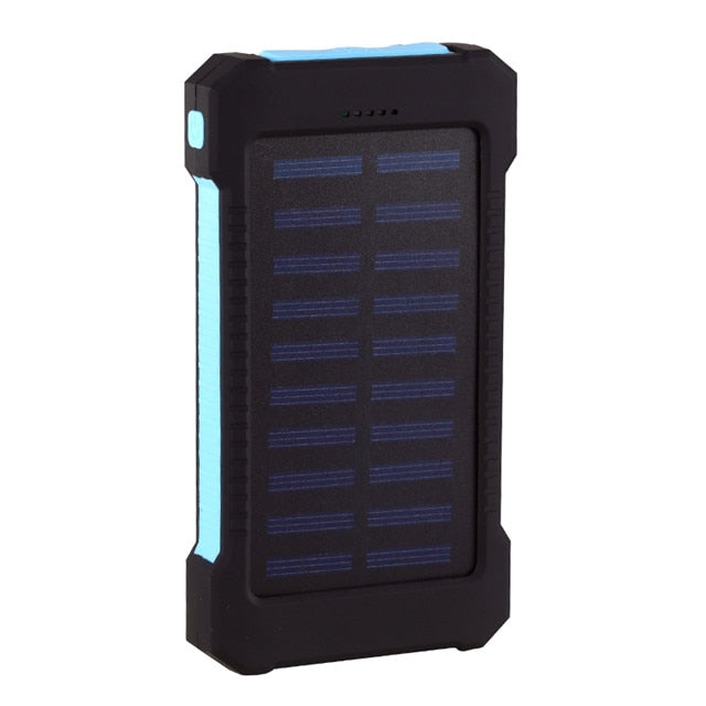 30000mAh Solar Power Bank Waterproof Solar Charger Dual USB External Charger Powerbank for Xiaomi huawei iPhone 7 8 Samsung