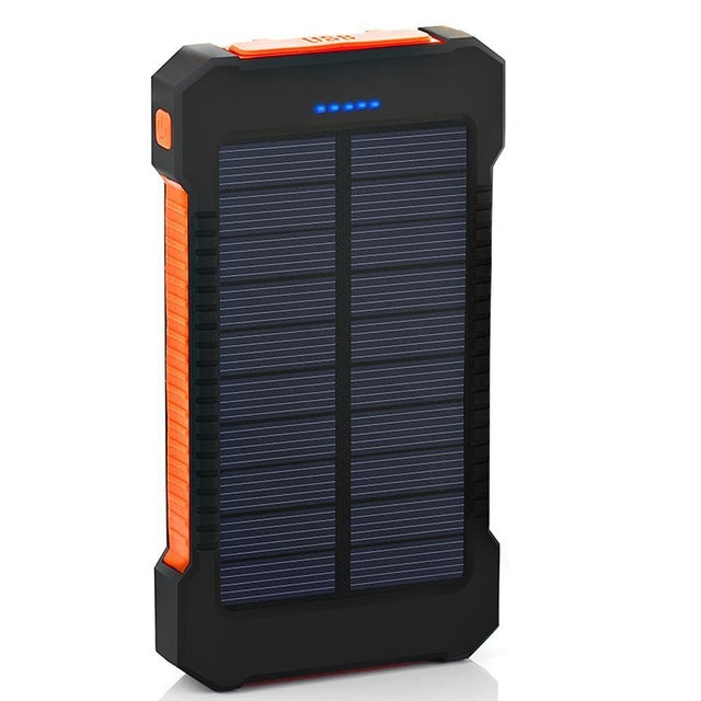 30000mAh Solar Power Bank Waterproof Solar Charger Dual USB External Charger Powerbank for Xiaomi huawei iPhone 7 8 Samsung