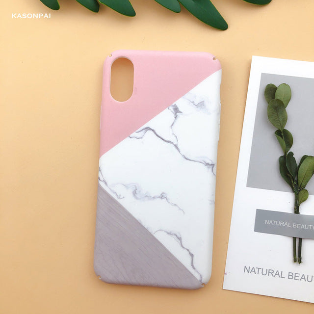 Fashion Matte Phone Cases For iPhone 6 6S 7 7Plus 8 8Plus X XS Max XR Lovely Leaves Patterned Hard Cover Coque For iPhone 7 Case