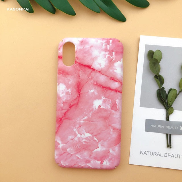 Fashion Matte Phone Cases For iPhone 6 6S 7 7Plus 8 8Plus X XS Max XR Lovely Leaves Patterned Hard Cover Coque For iPhone 7 Case