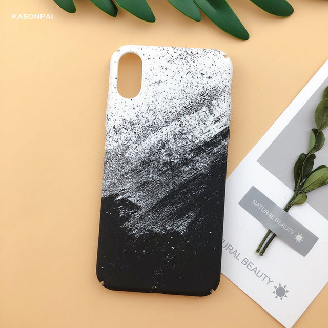 Fashion Matte Phone Cases For iPhone 6 6S 7 7Plus 8 8Plus X XS Max XR Lovely Leaves Patterned Hard Cover Coque For iPhone 7 Case