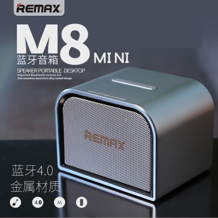 REMAX M8 Mini Metal Portable Desktop Bluetooth Speaker Support Handsfree Call AUX Subwoofer Music Speaker