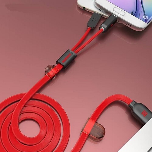 REMAX Flat Lighting Gemini 2in1 Micro USB Cable Magnet Adsorption sync Fast Charging USB Charger Cable for iPhone Samsung IOS
