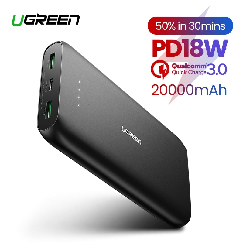Ugreen Power Bank 20000mAh Portable Charging External Poverbank for Xiaomi Mi 8 Mobile Phone Battery Charger Powerbank 20000mAh
