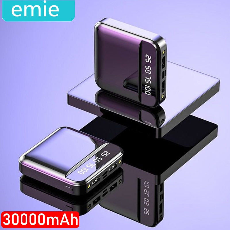Mini Power Bank 30000mAh For iPhone 7 8 X Samsung  Powerbank Pover Bank Charger Dual Usb Ports External Battery Poverbank Portab