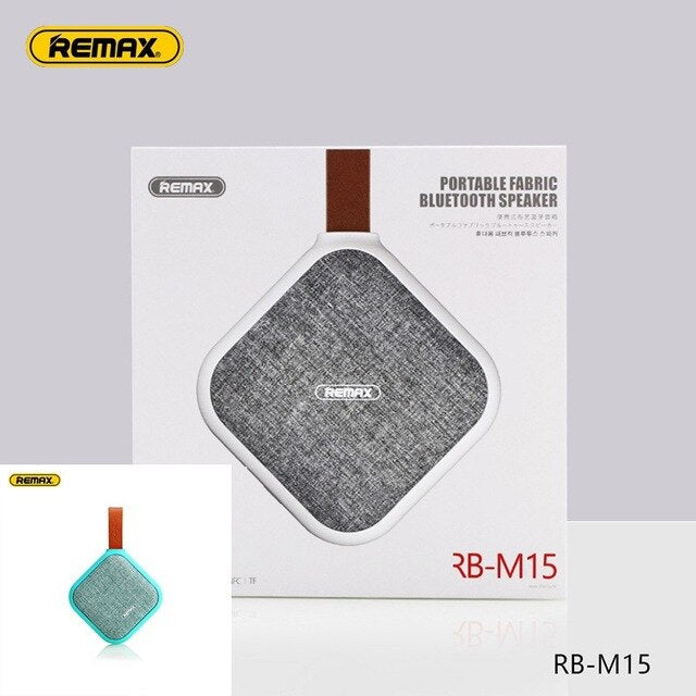 Remax RB-M15 portable fabric Bluetooth speakers support TF card, NFC connection. IPX5 waterproof bass outdoor creative gifts