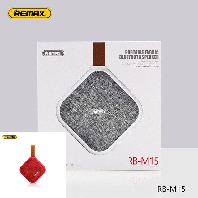 Remax RB-M15 portable fabric Bluetooth speakers support TF card, NFC connection. IPX5 waterproof bass outdoor creative gifts