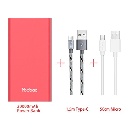 Yoobao A2 Power Bank 20000mAh Dual USB Output/Input Ultra Slim External Battery with Digital Display Mobile Portable Charger