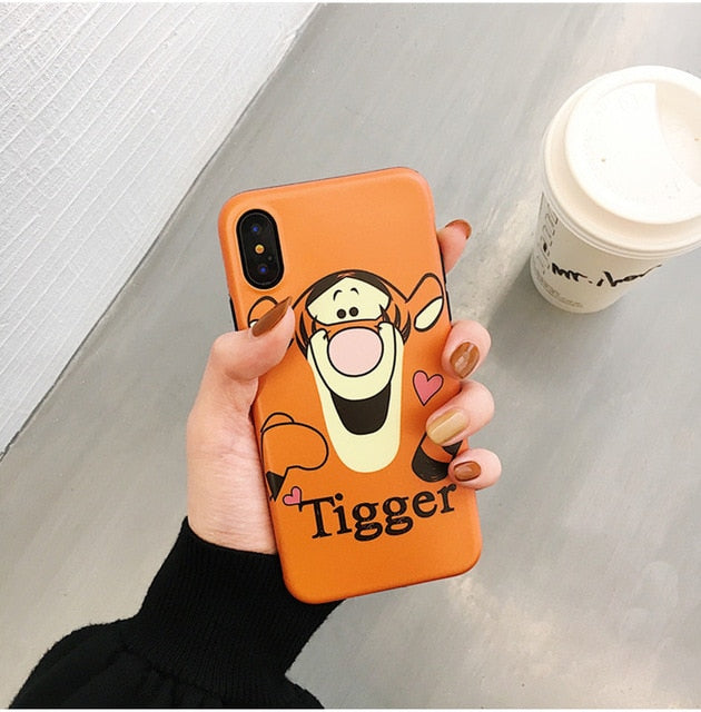 Cute Winnie Pooh Tigger Piglet Eeyore Soft Silicone phone Case for iphone 6 6s 7 8 plus Cartoon Back Case for iphone X XR XS MAX