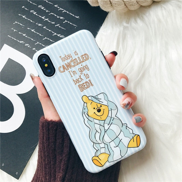 Cute Winnie Pooh Tigger Piglet Eeyore Soft Silicone phone Case for iphone 6 6s 7 8 plus Cartoon Back Case for iphone X XR XS MAX