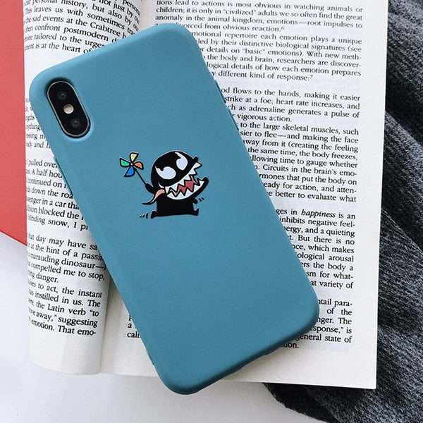LACK Cute couple fire dragon Scrub Cases for iPhone XS Max XR X 6 6S 7 8 Plus DC Comics Marvel Venom Super hero Soft phone cases