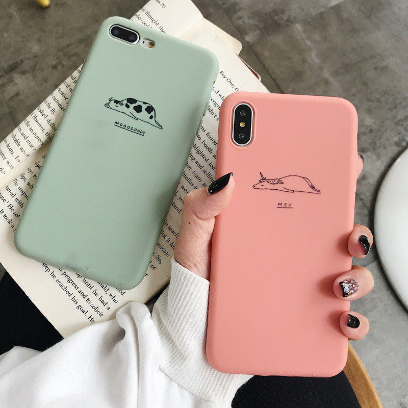 Ottwn Soft Silicone Fashion Phone Case For iPhone 8 7 6 6s Plus Case Cartoon Cute Antelope Cow Back Cover For iPhone XR X XS Max