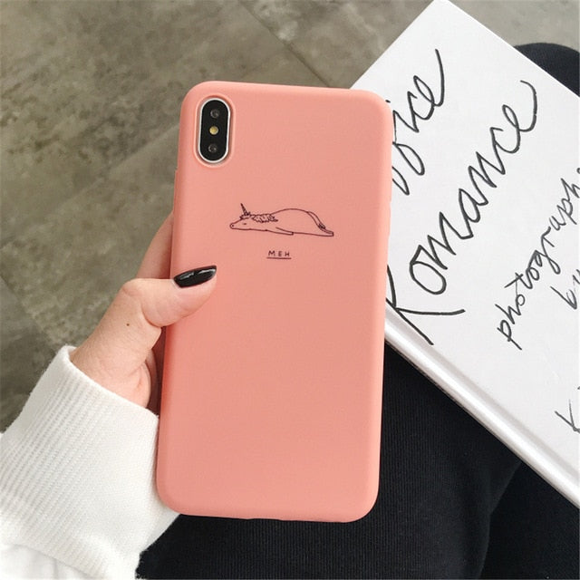 Ottwn Soft Silicone Fashion Phone Case For iPhone 8 7 6 6s Plus Case Cartoon Cute Antelope Cow Back Cover For iPhone XR X XS Max