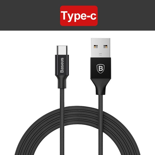 Baseus 3 in 1 USB Cable For iPhone Samsung Xiaomi Multi Fast Charge Charger Micro USB Cable 2 in 1 Mobile Phone USB Type C Cable