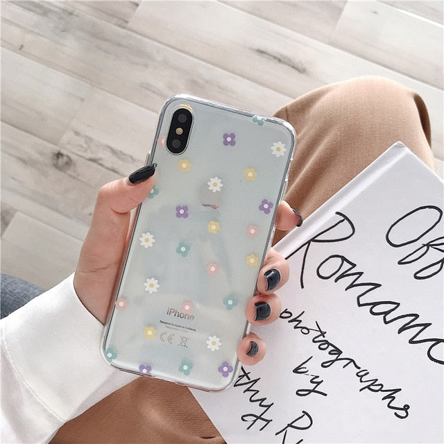 Lovebay Soft Clear Phone Cases For iphone X XS Max XR 6 6S 7 8 Plus Case Floral Love Heart Transparent Silicone Back Case Cover