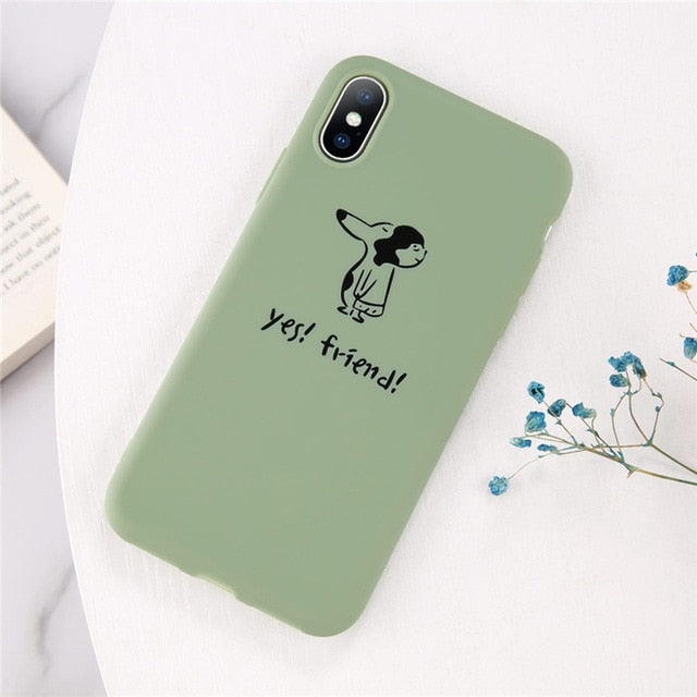 Lovebay Phone Case For iPhone 6 6s 7 8 Plus X XR XS Max Cute Green Cactus Potted Plant Face Soft TPU For iPhone 5 5S SE Cover