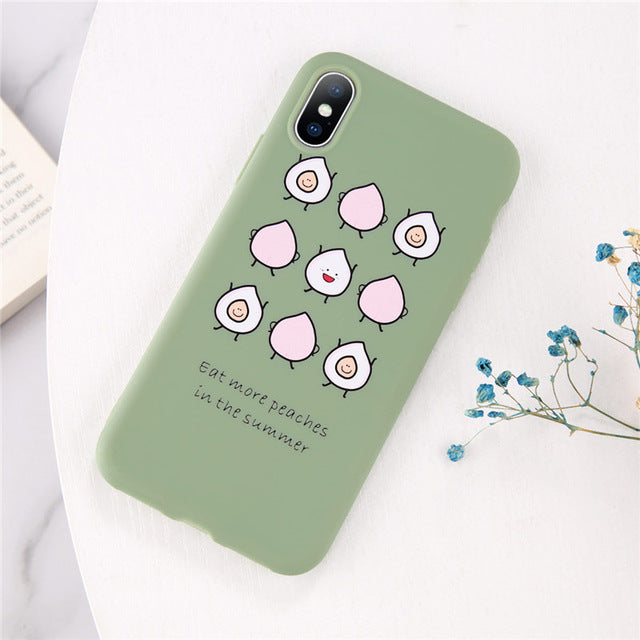 Lovebay Phone Case For iPhone 6 6s 7 8 Plus X XR XS Max Cute Green Cactus Potted Plant Face Soft TPU For iPhone 5 5S SE Cover