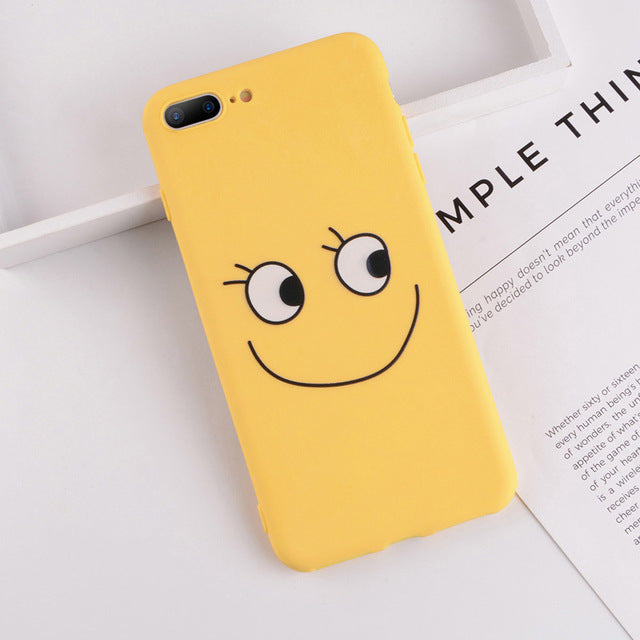 Lovebay Phone Case For iPhone 6 6s 7 8 Plus X XR XS Max Cute Green Cactus Potted Plant Face Soft TPU For iPhone 5 5S SE Cover