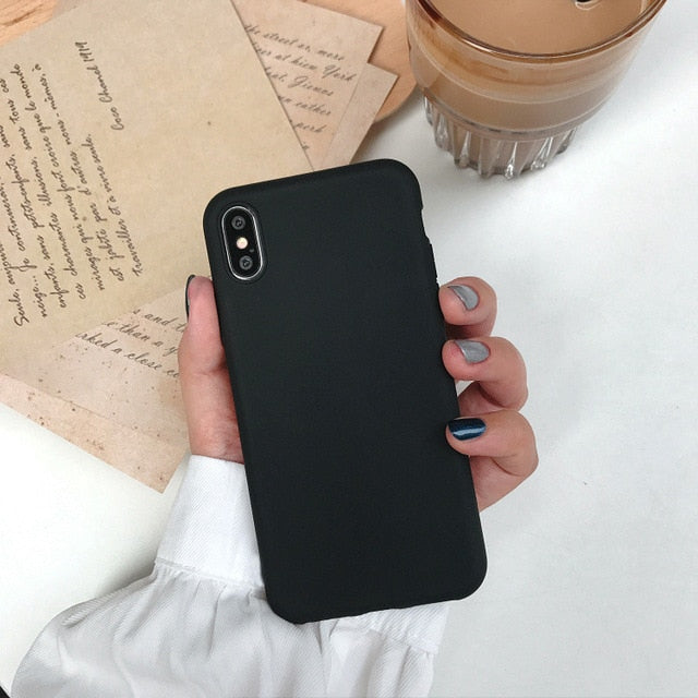 Luxury Cute Protect Soft TPU Case For iPhone 6S 8 7 6 S Plus Matte Back Coque For iPhone X XS Max XR Cartoon Phone Cases Capas